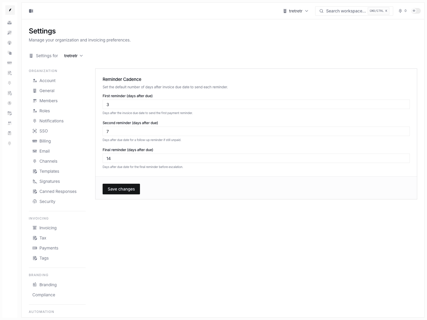 Conduitt reminder workflow settings